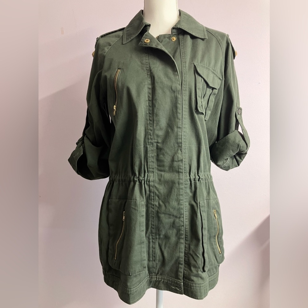 Women’s Camo Jacket, Size S, Army/Olive Green, Lightweight, by Aqua